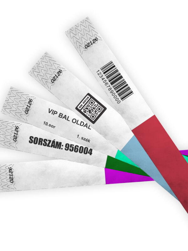 vonalkódos papír karszalag partybox